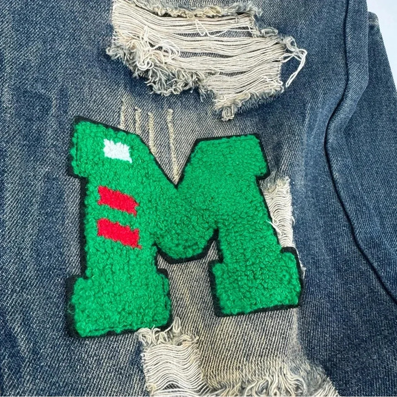 Cool Patchwork Streetwear Mens Jeans Size 32 - Picture 10 of 11